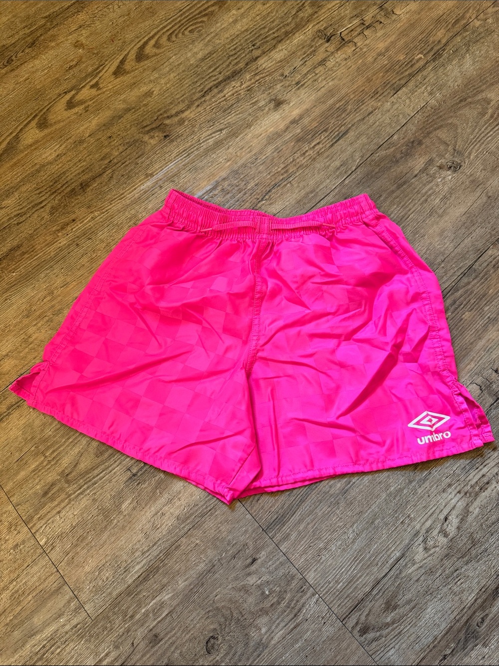 Umbro Neon Pink Kids Athletic Shorts